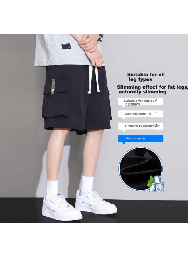 Pull Back شورت المحارب للرجال، بنطال صيفي، شورت كارجو للرجال، بنطال عادي سريع الجفاف قابل للتنفس، شورت رياضي ذو رباط للياقة والجري - Image 2