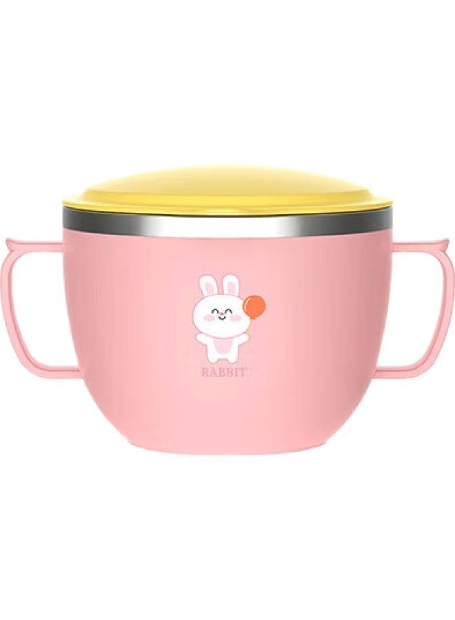Dipple Dipuer 316 Stainless Steel Soup Bowl, Children'S Rice Bowl, Student Lunch Box, Elementary School-Specific Soup Bowl, Small Rabbit Bowl, 650Ml - Image 1