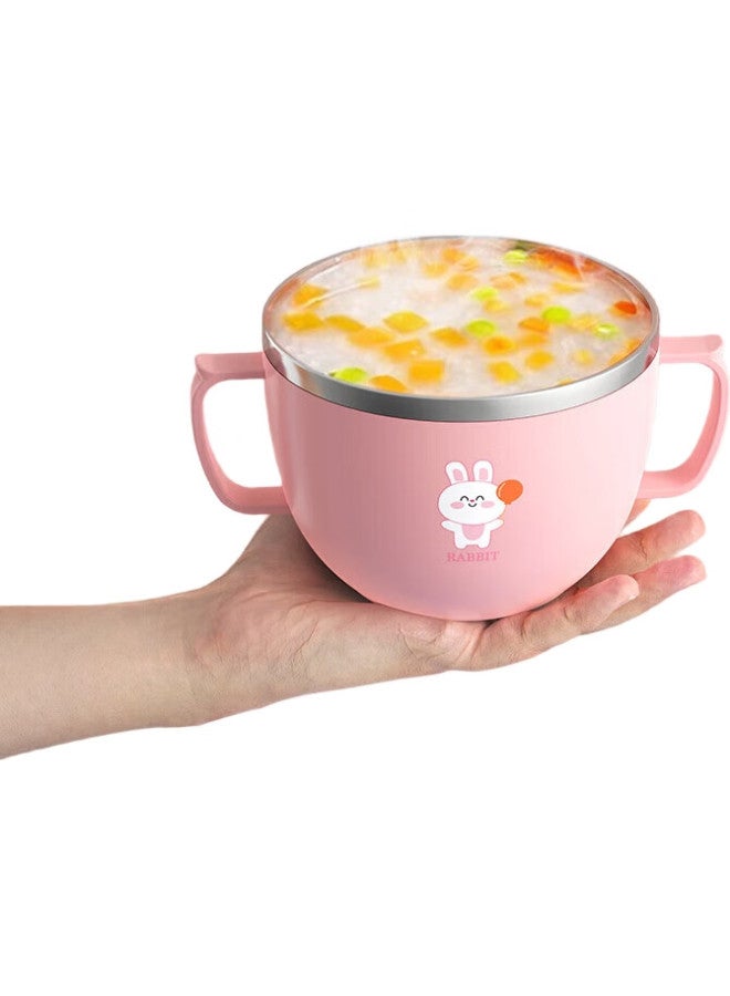 Dipple Dipuer 316 Stainless Steel Soup Bowl, Children'S Rice Bowl, Student Lunch Box, Elementary School-Specific Soup Bowl, Small Rabbit Bowl, 650Ml - Image 2
