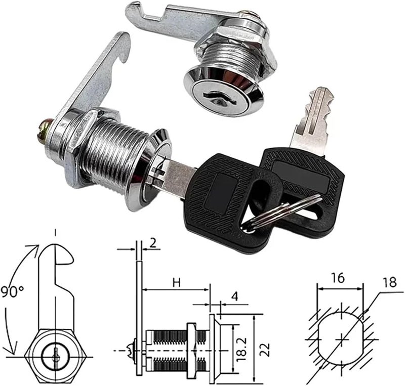 Cabinet Locks 5 Set Security Cam Lock Metal Cylinder with 2 Keys for Mailbox File Cabinet Furniture Hardware Color 3 - Image 5