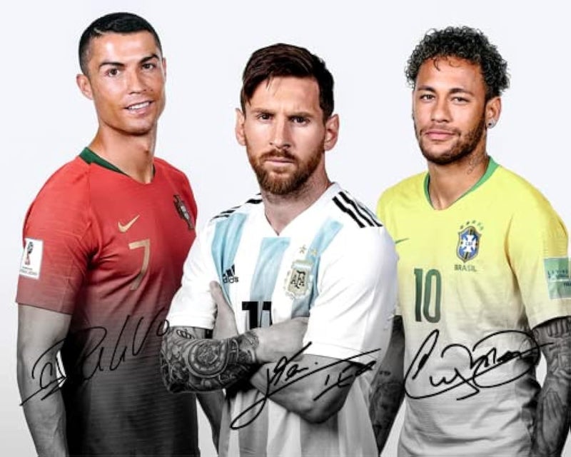 BPA طباعة صورة موقعة من بي بي إيه لميسي ورونالدو ونيمار جونيور - Image 1