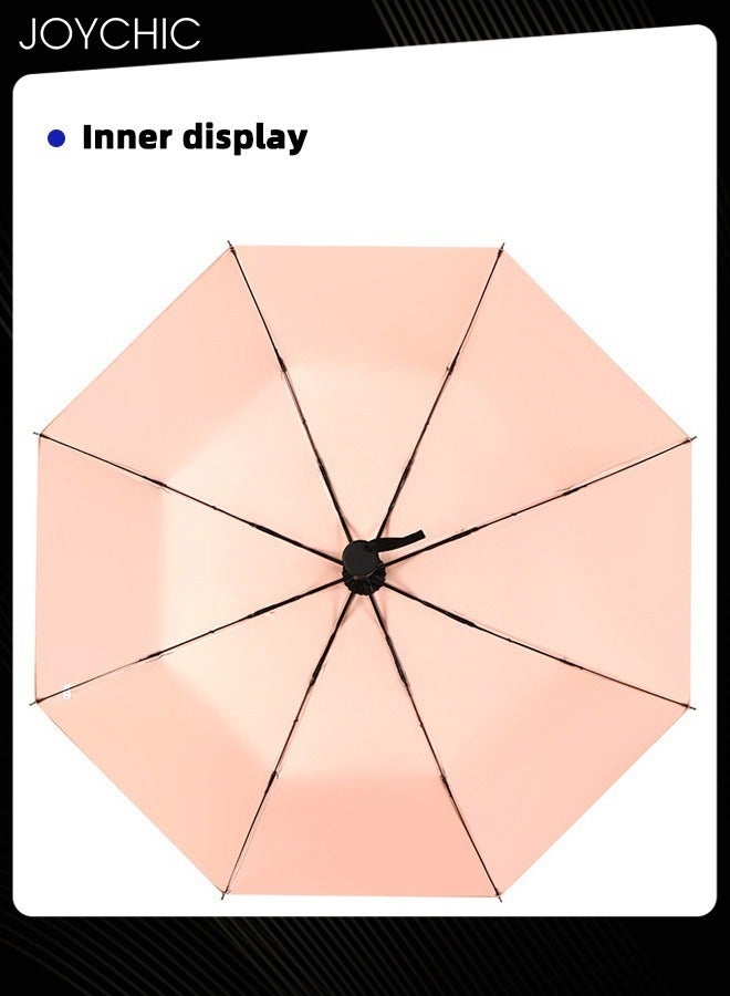 Joychic مظلة سفر مزدوجة الطلاء من التيتانيوم الفضي مضادة للأشعة فوق البنفسجية، فضية/برتقالية - Image 5