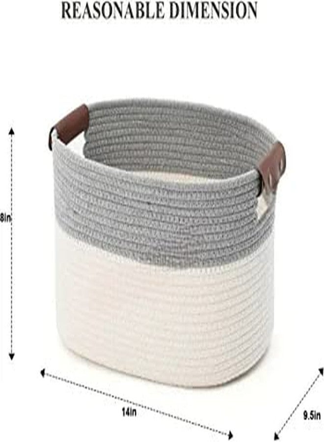 Gleckn Boho Mini Rope Paper Storage Jute Woven Laundry Basket Hamper Baby Nursery Tray Bucket Organizer Gifts For Kids Toys,Fruits,Living Room,Bathroom,Kitchen,Office ( Set Of 1 ,Grey) - Image 3
