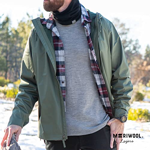 MERIWOOL Mens Base Layer - 100% Merino Wool Midweight Long Sleeve Thermal Shirt Charcoal Gray - Image 5