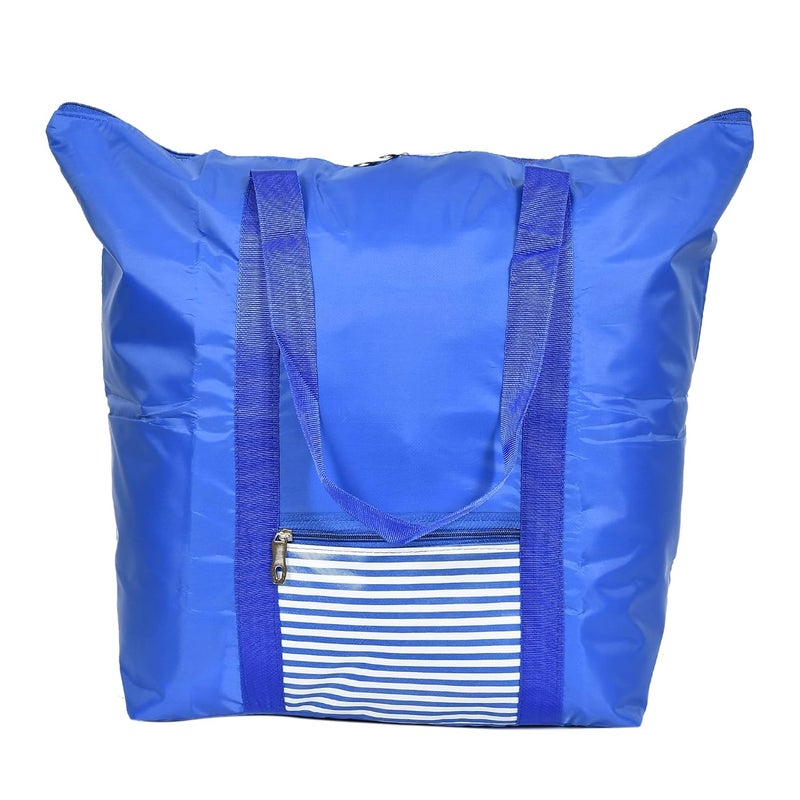 Kuber Industries Water Resistant Storage Bag Folding Organizer Bag College Carrying Bag for Bedding Comforters Blanket Clothes with Bag Cover Blue - Image 2