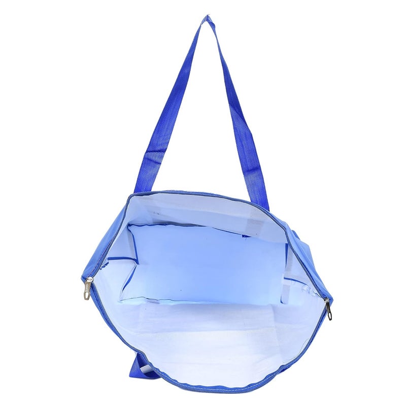 Kuber Industries Water Resistant Storage Bag Folding Organizer Bag College Carrying Bag for Bedding Comforters Blanket Clothes with Bag Cover Blue - Image 3