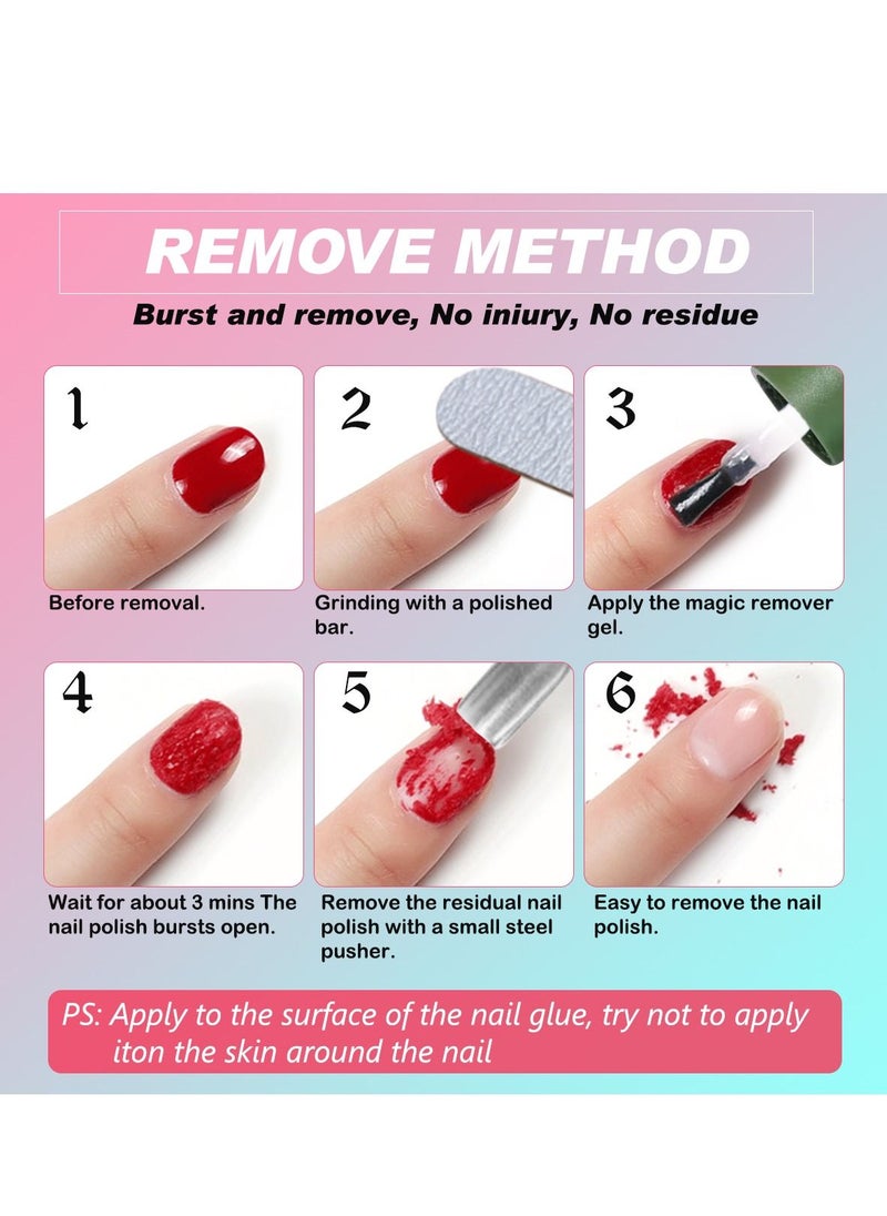 ALIVER - Magic Remover Gel Nail Polish Remover Nail Art Beauty, Professional Easily & Quickly Removes Soak-Off Gel Nail Polish in 3-5 Minutes 15ml - Image 1