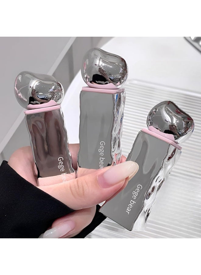 Gege Bear Velvet Matte Lip Glaze | For Soft, Cloud-Like Finish | Lightweight Liquid Lipstick | Smudge Proof Non Transfer Mini Mousse | Moisturizing & Long-Lasting Waterproof | Nude Pink Red Brown peach Wine Beauty Natural Color | Non-Sticky Lips Glaze for Women (01# Bai Tao Mousse, 2.5g) - Image 1