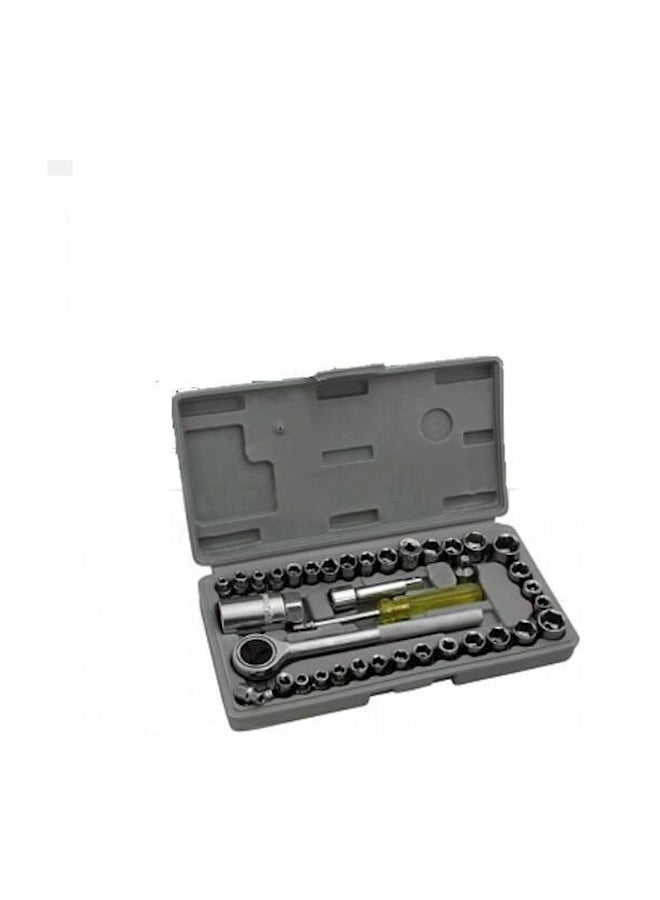 40-Piece Socket And Driver Set Grey/Silver/Yellow - Image 2