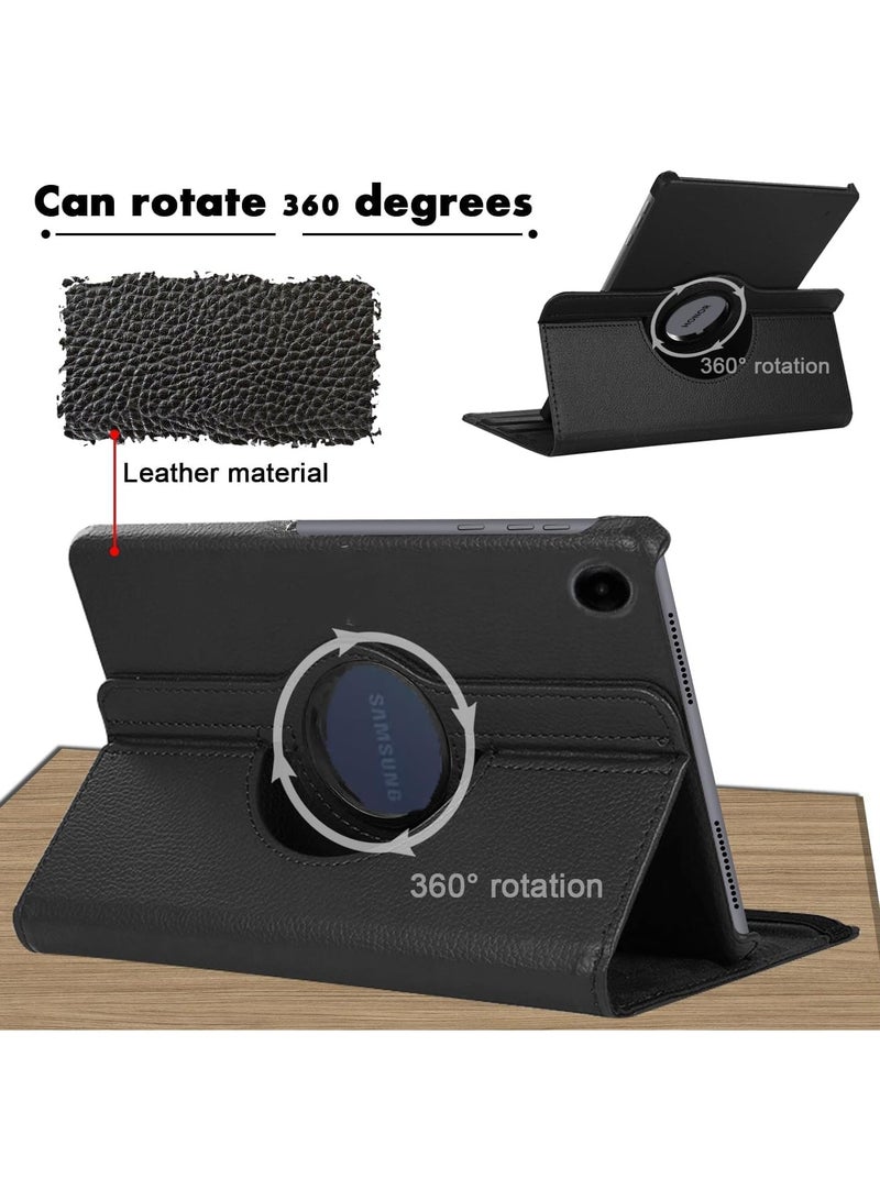 VKL Case Compatible with Samsung Galaxy Tab A9+ / A9 Plus 11-Inch 2023 Leather Cover Swivel Unique Stand Anti-Fall Auto Sleep/Wake (Black) - Image 4