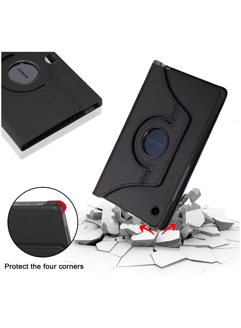 VKL Case Compatible with Samsung Galaxy Tab A9+ / A9 Plus 11-Inch 2023 Leather Cover Swivel Unique Stand Anti-Fall Auto Sleep/Wake (Black) - Image 3