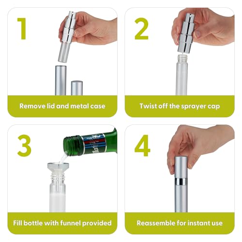 True Martini Atomizer Bar Mister, 15ml Capacity Vermouth Sprayer for the Perfect Dry Martini, Cocktail Mist Sprayer for Whiskey, Absinthe, Bitters & Aromatics, Refillable Glass Canister with Funnel - Image 4