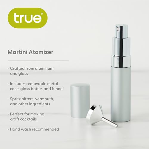 True Martini Atomizer Bar Mister, 15ml Capacity Vermouth Sprayer for the Perfect Dry Martini, Cocktail Mist Sprayer for Whiskey, Absinthe, Bitters & Aromatics, Refillable Glass Canister with Funnel - Image 2