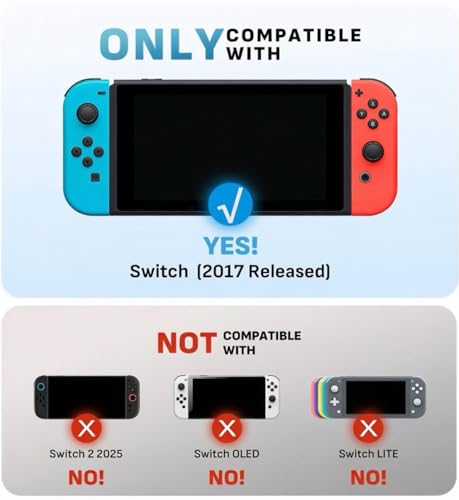 Mumba Dockable Case for Nintendo Switch 2017 Release Blade Series TPU Grip Protective Cover Case Compatible with Nintendo Switch Console and JoyCon Controller Red - Image 3