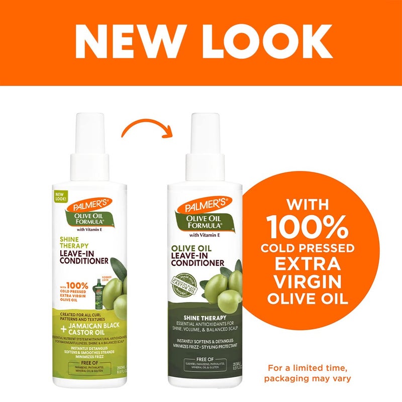 Palmer's Olive Oil Formula Leave In Conditioner Spray, Shine Therapy, Instantly Detangle, Soften and Smooth Textured and Curly Hair, 8.5 Ounces - Image 2