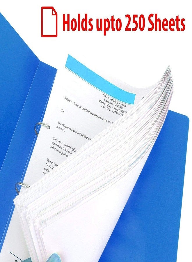 VAVIA Plastic File Folder 2D Ring Binder F/S Legal Size Tough & Durable Ring Binder Box Board File Blue - 4 - Image 3