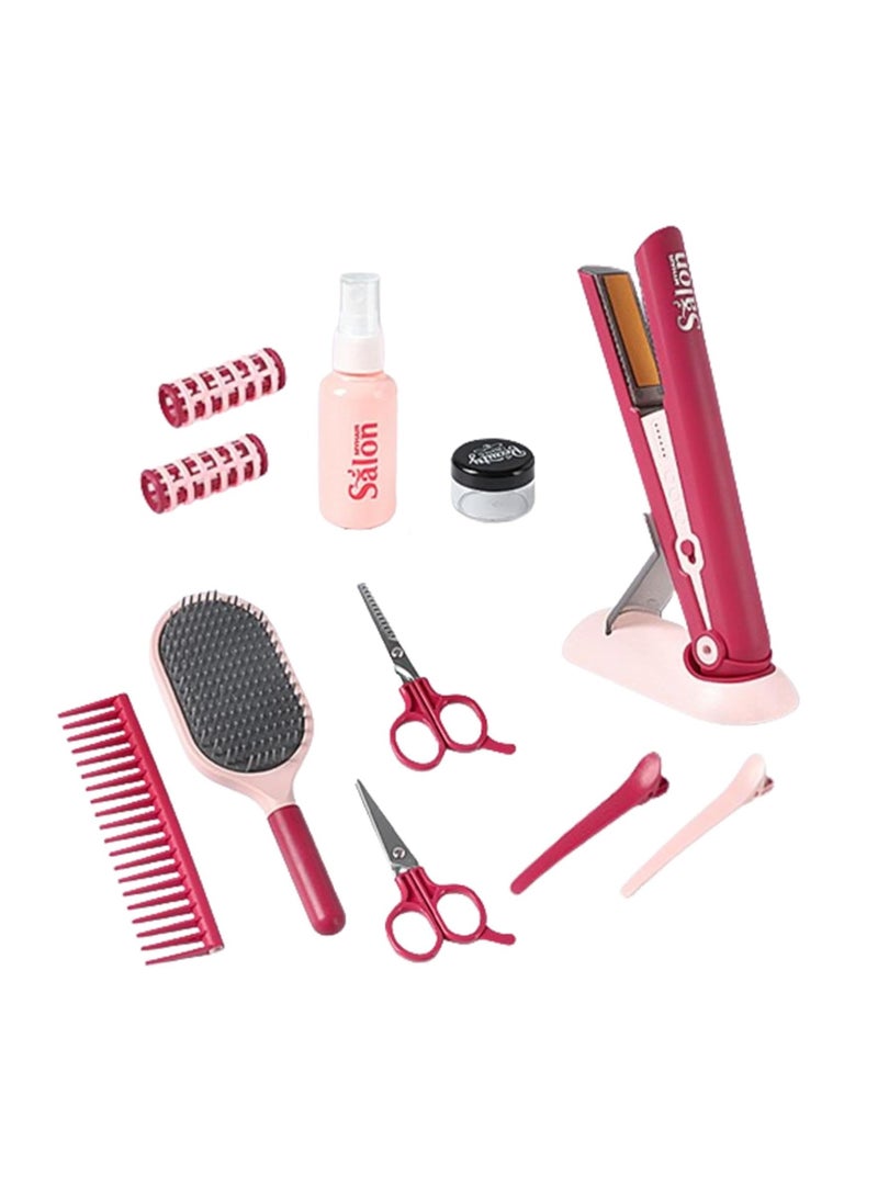 general Beauty Salon Playset | Salon Toys for Girls | 11 Piece Playset for Girls with a Curling Flat, Mirror, Hairdressing Scissors, Stylist Accessories and Realistic Blow Dryer - Image 1