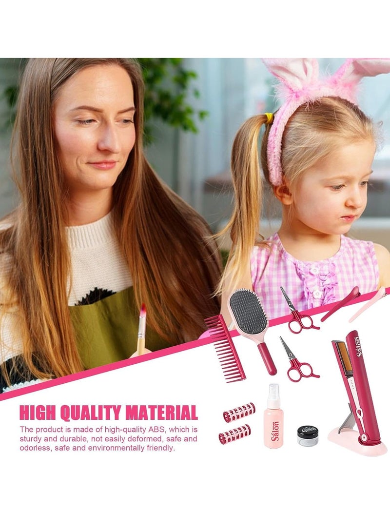 general Beauty Salon Playset | Salon Toys for Girls | 11 Piece Playset for Girls with a Curling Flat, Mirror, Hairdressing Scissors, Stylist Accessories and Realistic Blow Dryer - Image 4