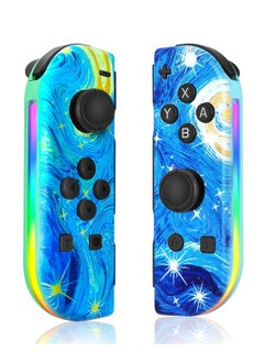 Wireless Bluetooth Controller for Switch Joy-Con, RGB Lighting, Wake-Up Function, Vibration, Motion Sensing