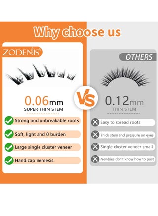 120Pcs Lashes Cluster DIY Lash Extension Kit Without Glue Fox Series 9-13mm Mix Individual Lashes Fox Eye Lashes Natural Look Cluster Lashes C Curl Wispy False Eyelashes Lashes Kit - view 3