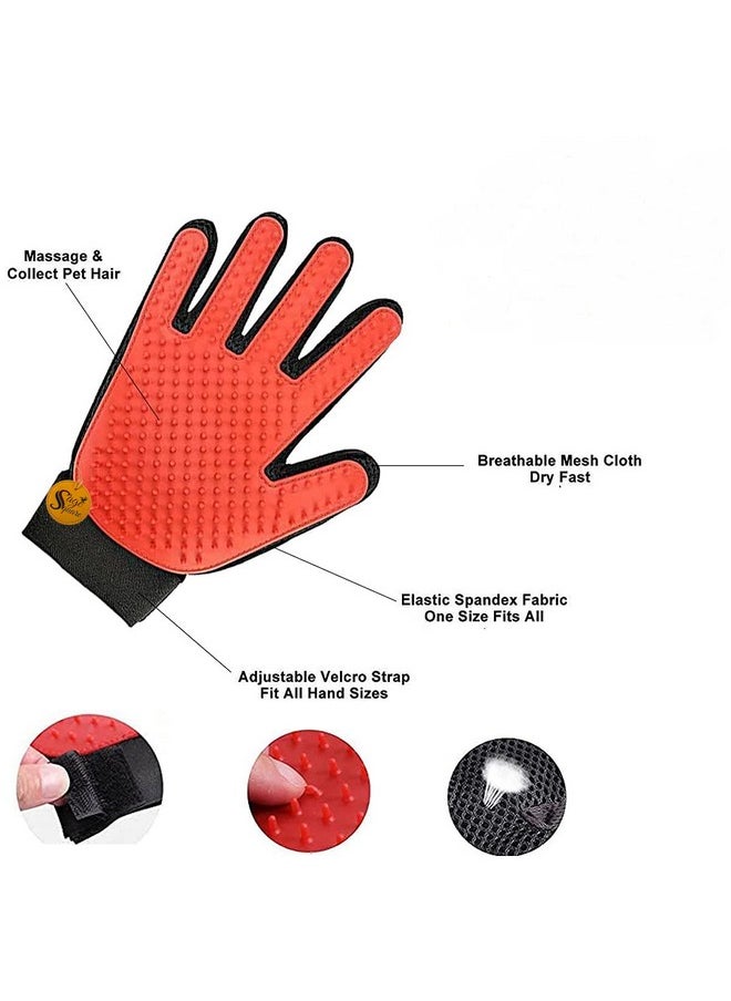 Sage Square Dogs Grooming Kit + Nail Cutter With Filer + Soothing Dog Gloves + Grooming Deshedding Brush Glove For Puppy, Cat And Kitten Combo Of 3  - Image 3