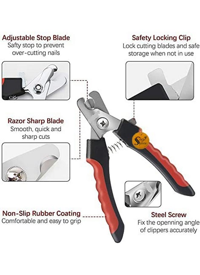 Sage Square Dogs Grooming Kit + Nail Cutter With Filer + Soothing Dog Gloves + Grooming Deshedding Brush Glove For Puppy, Cat And Kitten Combo Of 3  - Image 5