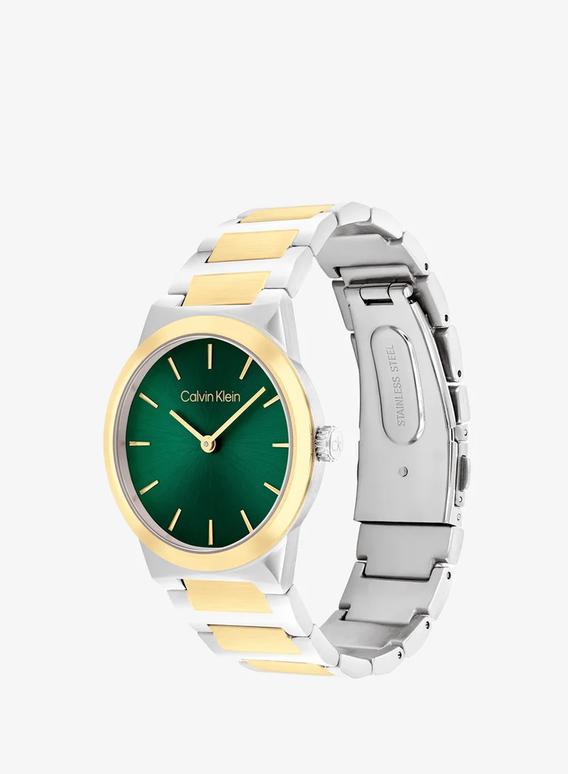 Calvin Klein 2-Hand CK Linear Elegance Collection Quartz Movement Watch For Women With Two-Tone Stainless Steel Bracelet - 25100114