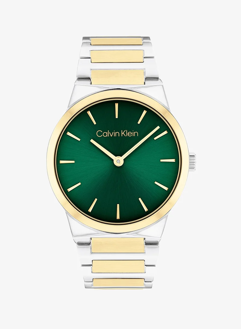 Calvin Klein 2-Hand CK Linear Elegance Collection Quartz Movement Watch For Women With Two-Tone Stainless Steel Bracelet - 25100114