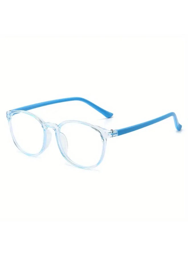 سينت هاوس نظارات شمسية أنيقة بإطار مربع كبير، بألوان زاهية ومنعشة، مناسبة للأولاد والبنات والطلاب والمدرسة والعمل، ودعائم تصوير (مع حافظة). نظارات زرقاء ساطعة، نظارات طبية - Image 1