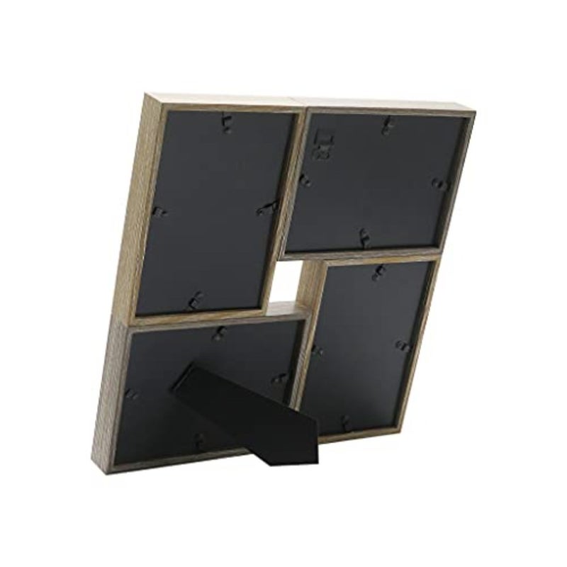 Collage Photo Frame for Multiple Photos MDF Wood with Glass Brown + Dark Brown, 4 x 13 x 18 cm - Image 4