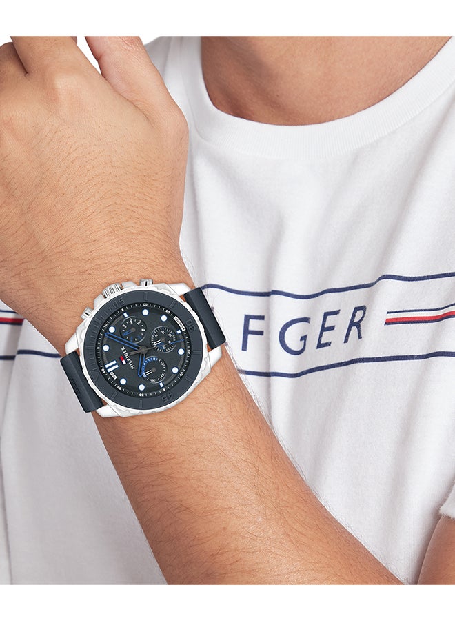 TOMMY HILFIGER ROUND ANALOG MEN'S BLUE CASE WATCH - 1710687 - Image 2