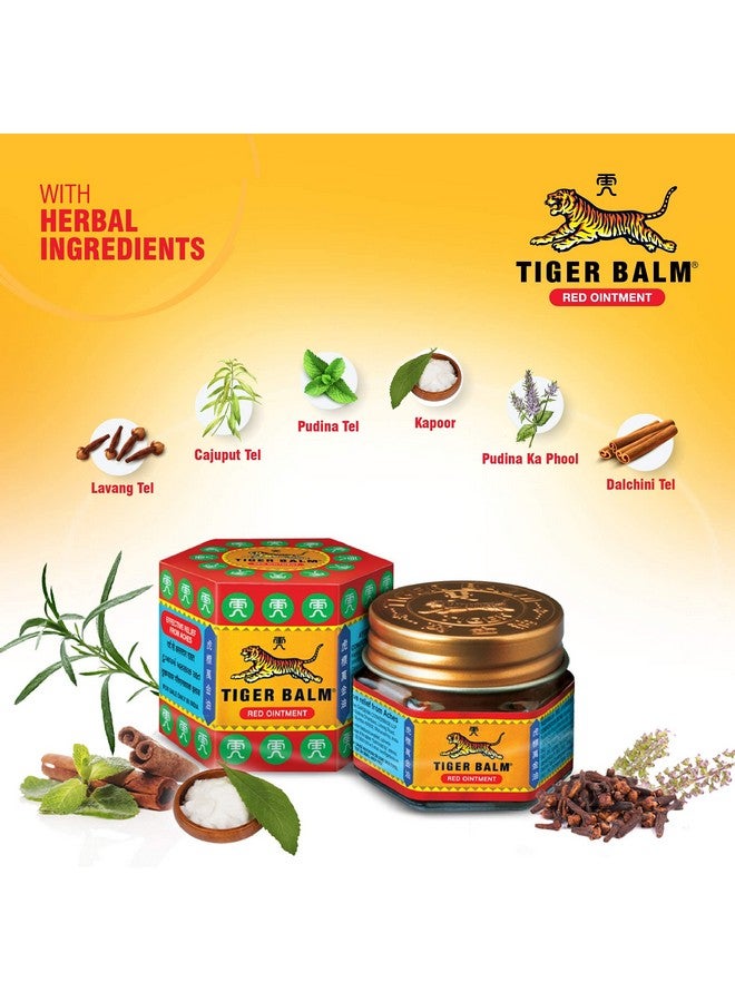 Tiger Balm Red Ointment | 21ml each | Pack of 4 | Ayurvedic Pain Relief Balm | for Effective Relief from Joint Pain, Back Pain, Body Pain, Knee Pain, Muscular Ache & Sprain | Combo Pack - Image 3