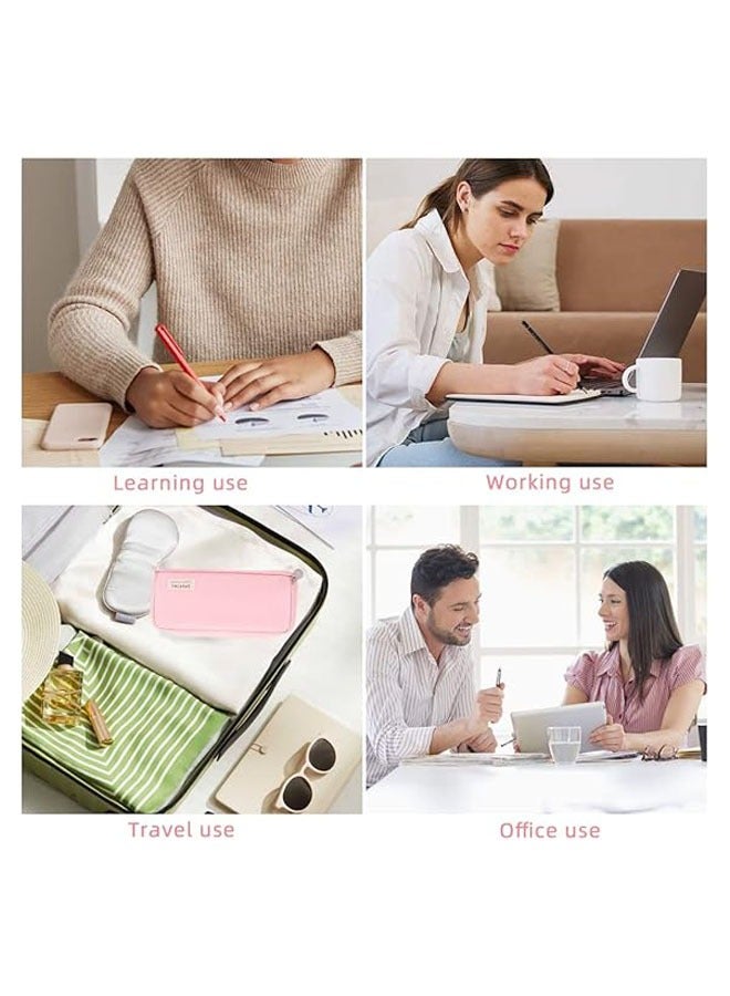 يلا جوي كبير مربع قلم رصاص ، قلم رصاص حقيبة 3-grid ، كبير قدرة الطفل قلم رصاص حقيبة ، مراهق طالب وطالبة ، أكسفورد اللوازم منظم القلم حقيبة مستحضرات التجميل ، حقيبة مستحضرات التجميل ( الوردي ) - Image 5