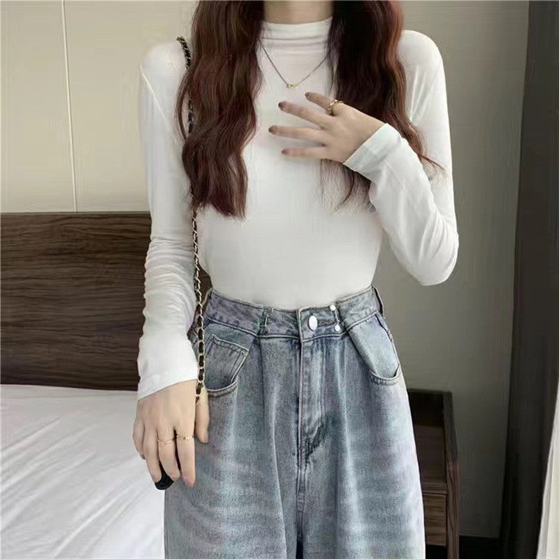 2024 Autumn Winter Slim Fit Turtleneck White 
