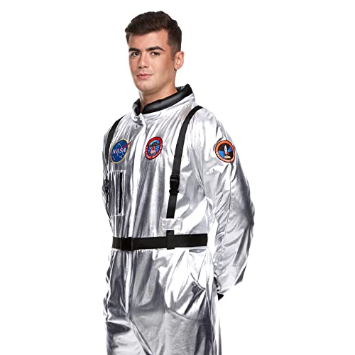 Morph Astronaut Costume Adult, Silver Space Suit Men, Mens Halloween Costume Astronaut Suits, Nasa Costumes Adult, Medium - Image 4