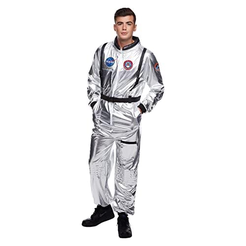 Morph Astronaut Costume Adult, Silver Space Suit Men, Mens Halloween Costume Astronaut Suits, Nasa Costumes Adult, Medium - Image 5