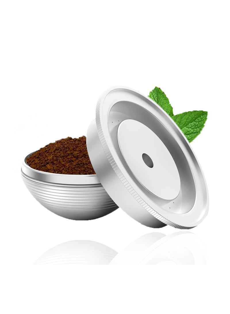 Stainless Steel Refillable Coffee Pods Refillable Stainless Steel Coffee Capsule Compatible for Nespresso Vertuoline Reusable pods Nespresso Vertuo Plus Machines 70ml - Image 1