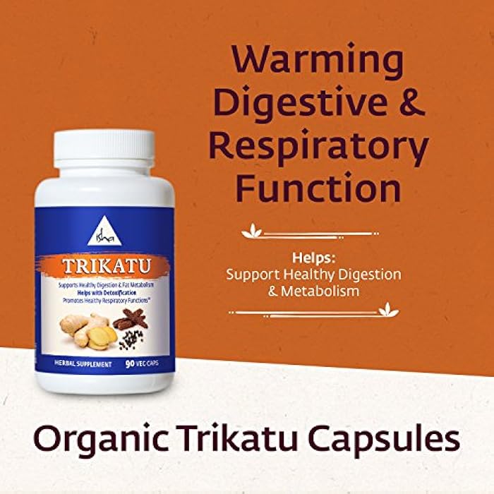 ISHA Organic Trikatu Supplements - Natural Herbal Supplement, 500 mg ea (90 Veg caps) - Image 2
