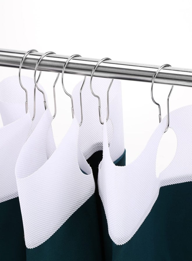 Queekay 100 Pieces Metal Shower Curtain Hooks Hanging Clips Metal Practical Shower Curtain Rings Hangers for Bathroom Bedroom Kitchen Home Applications(Silver,2.7x1.5'') - Image 5