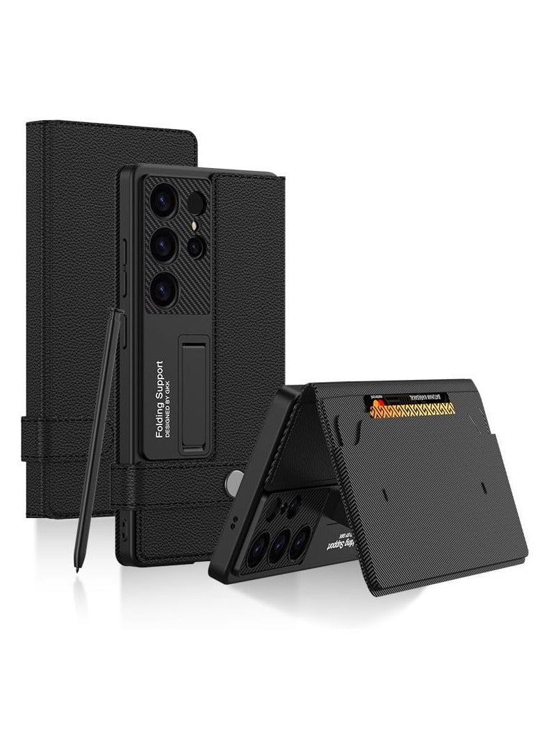 general Compatible Samsung Galaxy S25 Ultra Phone Case, Deluxe Leather Flip Wallet Phone Case with Card Slot, Galaxy S25 Ultra Shockproof Protective Stand Cover - Image 1