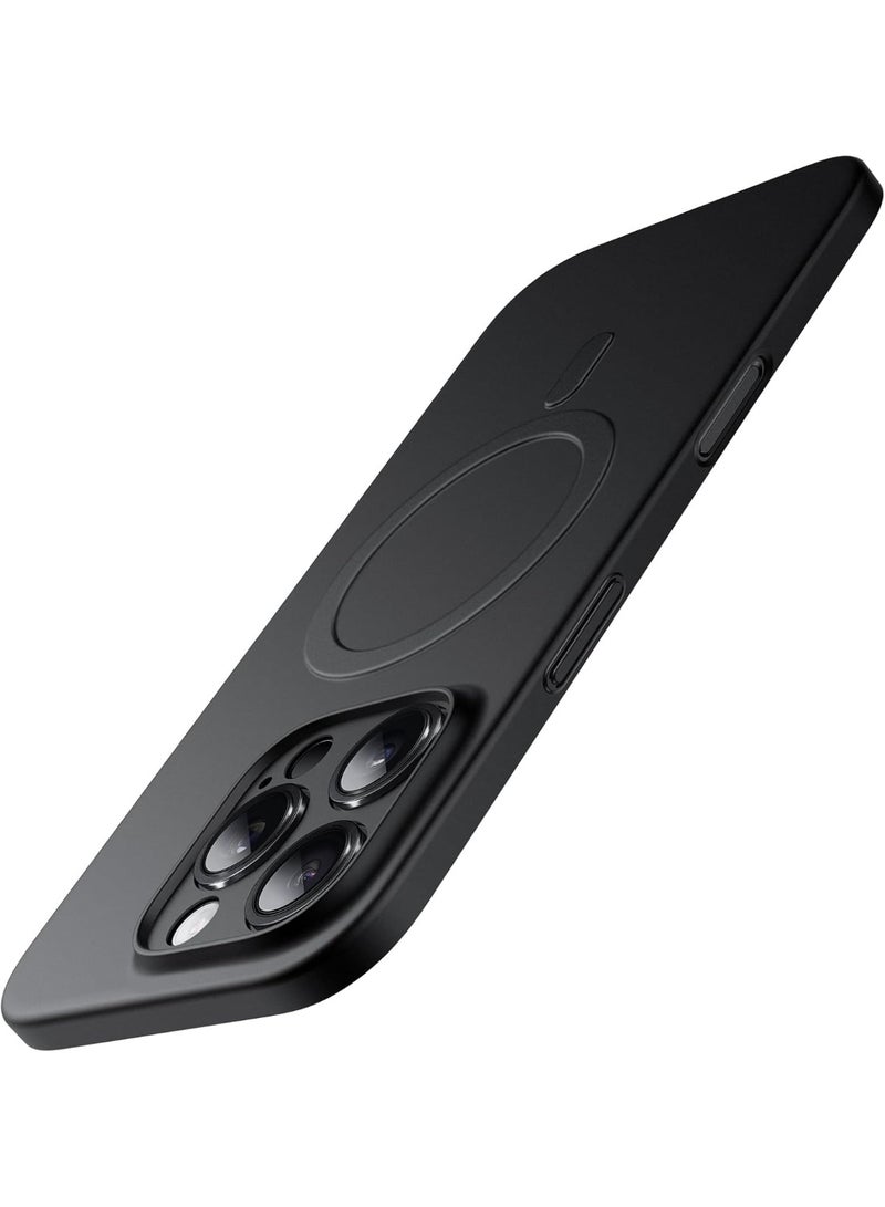 جراب Casec لهاتف iPhone 16 Pro Max مقاس 6.9 بوصة متوافق مع MagSafe، حماية كاملة لعدسة الكاميرا، غطاء خفيف الوزن غير لامع من البولي بروبيلين الصلب البسيط (أسود) - Image 5