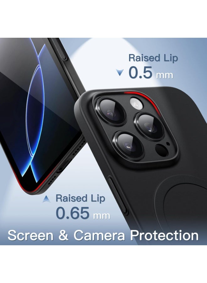 جراب Casec لهاتف iPhone 16 Pro Max مقاس 6.9 بوصة متوافق مع MagSafe، حماية كاملة لعدسة الكاميرا، غطاء خفيف الوزن غير لامع من البولي بروبيلين الصلب البسيط (أسود) - Image 2