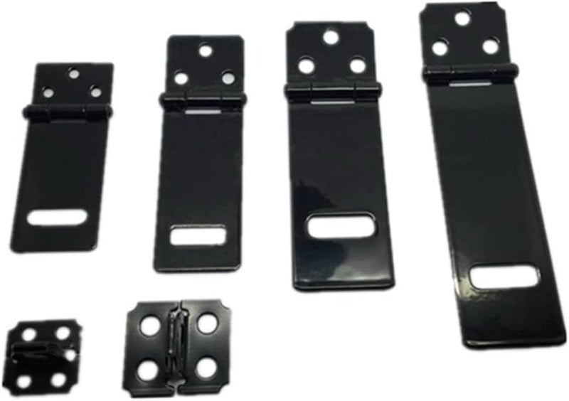 5 قطعة من قفل الحديد الأسود مع قفل مشبك للأبواب والخزائن وأبواب المرآب بمسامير مخفية - Image 4