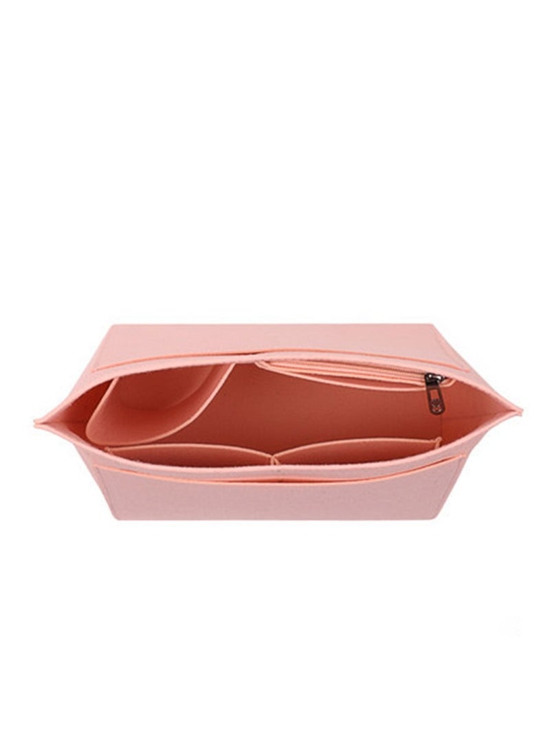 Excefore - EXCEFORE Multi-Pocket Felt Handbag Organizer, Folding Tote Bag organizer insert, Felt Organizer Insert Handbags & Base Shaper, for Insert Wallet Organizer for Longchamp (Small, Pink) - Image 1