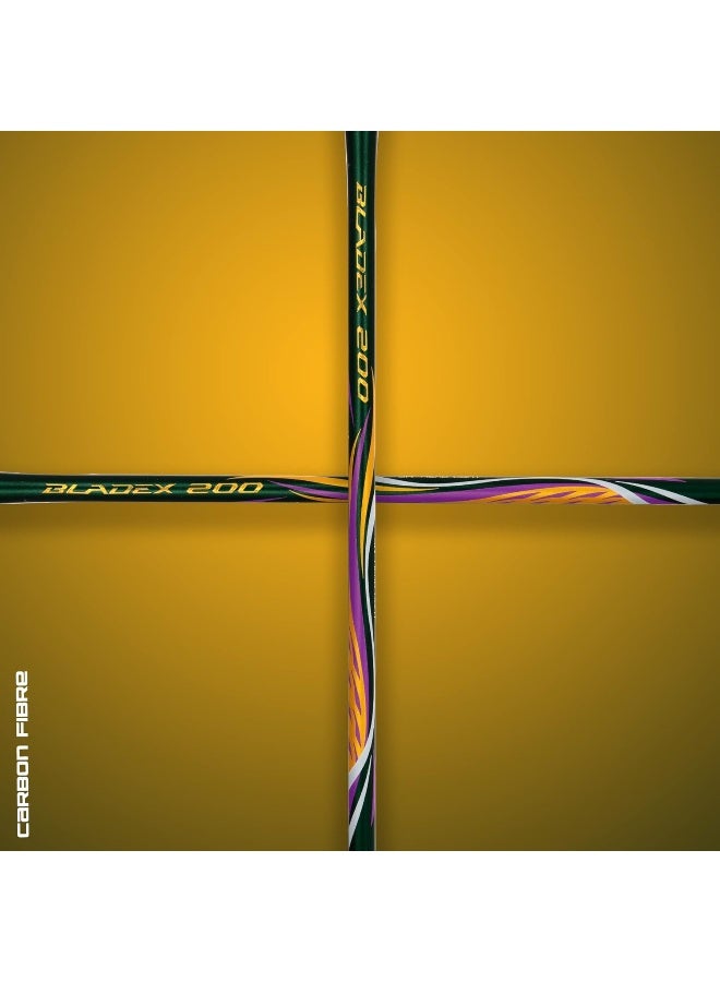 Li-Ning راكت بادلينج من ألياف الكربون BladeX 200R (زمردي/ذهبي) مع غطاء كامل مجاني - Image 3