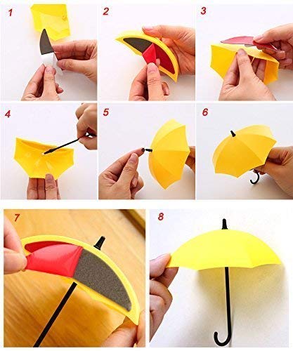 SWAB Plastic Multipurpose Umbrella, Key, Hat Holder Wall Hanging Hook (11x3x6cm,Multicolor) - Set of 06 - Image 2