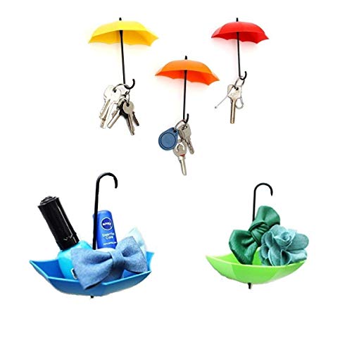 SWAB Plastic Multipurpose Umbrella, Key, Hat Holder Wall Hanging Hook (11x3x6cm,Multicolor) - Set of 06 - Image 4