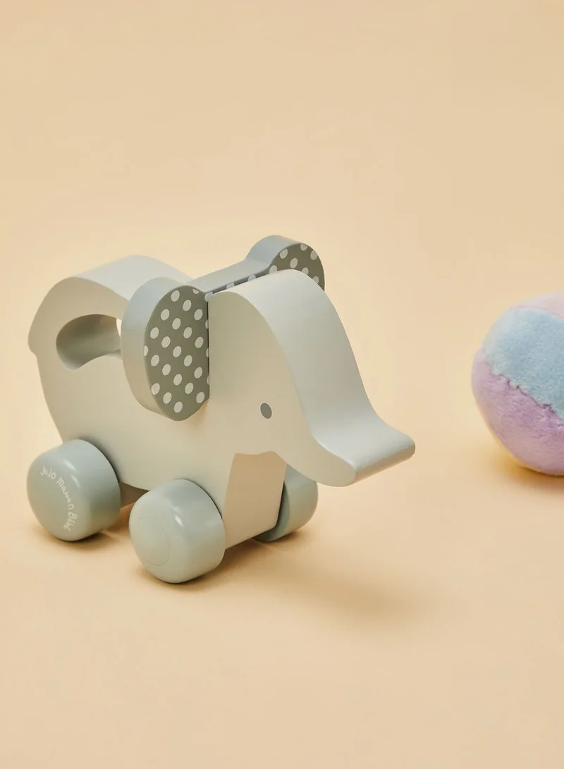 JoJo Maman Bebe Push-Along Wooden Elephant Toy