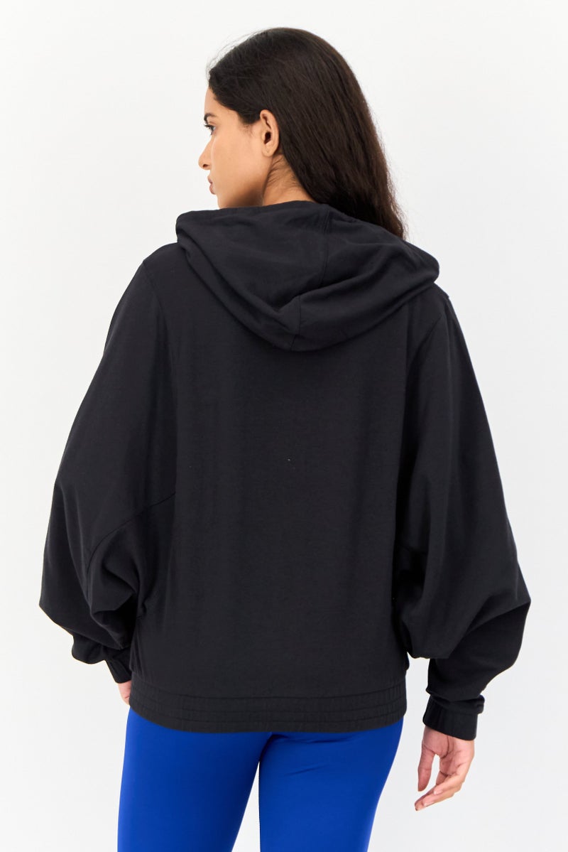 Reebok Women Sportswear Fit Embroidered Logo Outdoor Hoodie, Black - Image 4