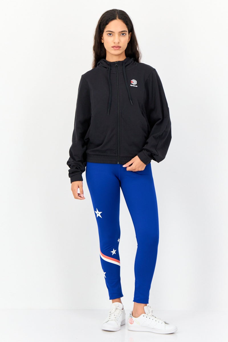 Reebok Women Sportswear Fit Embroidered Logo Outdoor Hoodie, Black - Image 2